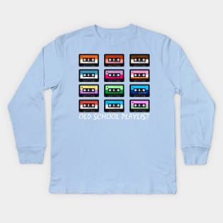 Cassette Tape Music Retro 80s Old School Playlist Kids Long Sleeve T-Shirt